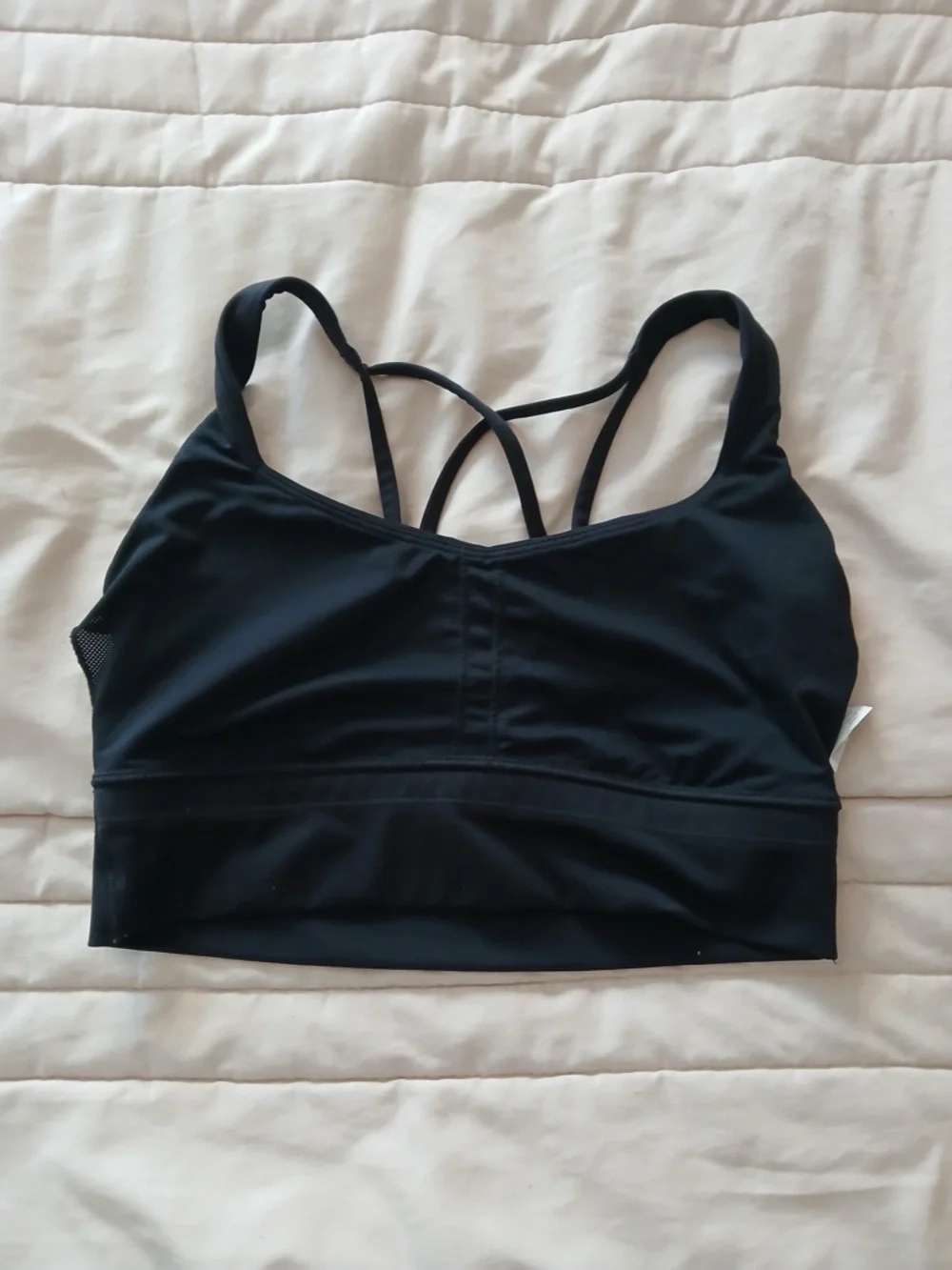 Black Strappy Back Sports Bra -pads not included